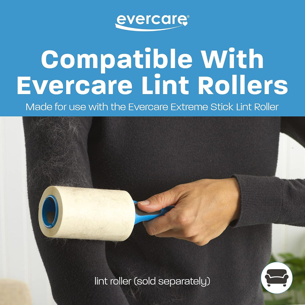 Evercare Extreme Giant Stick Lint Roller with Straight Handle Manual Lint Stick, 70 Sheets, Blue