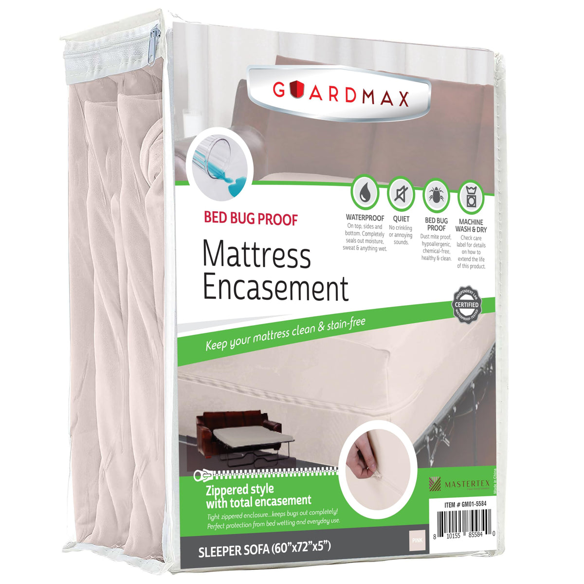 Guardmax Queen Mattress Protector Zippered, Bed Bug Mattress Cover