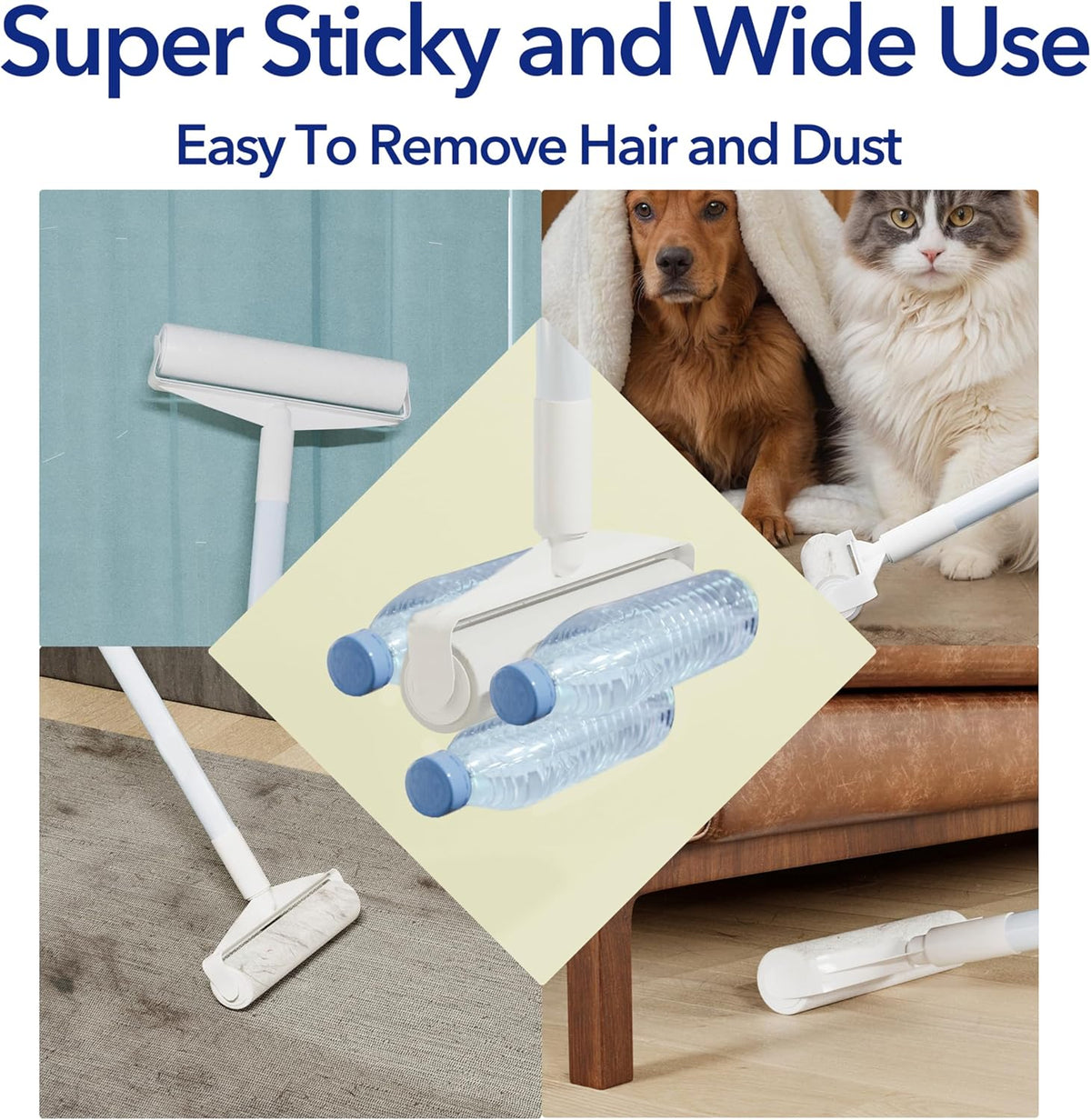 Large Lint Roller for Furniture, 9.45'' Rollers for Floor, 360 Sheets