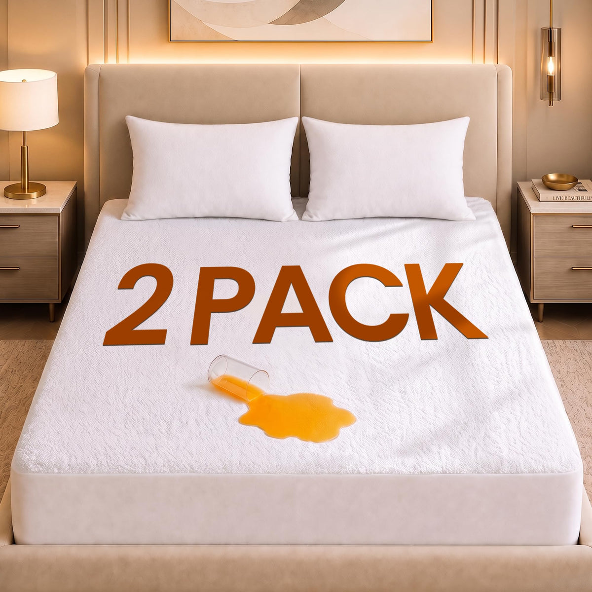 Waterproof Full Size Mattress Protector fits Upto 15" Deep Pocket