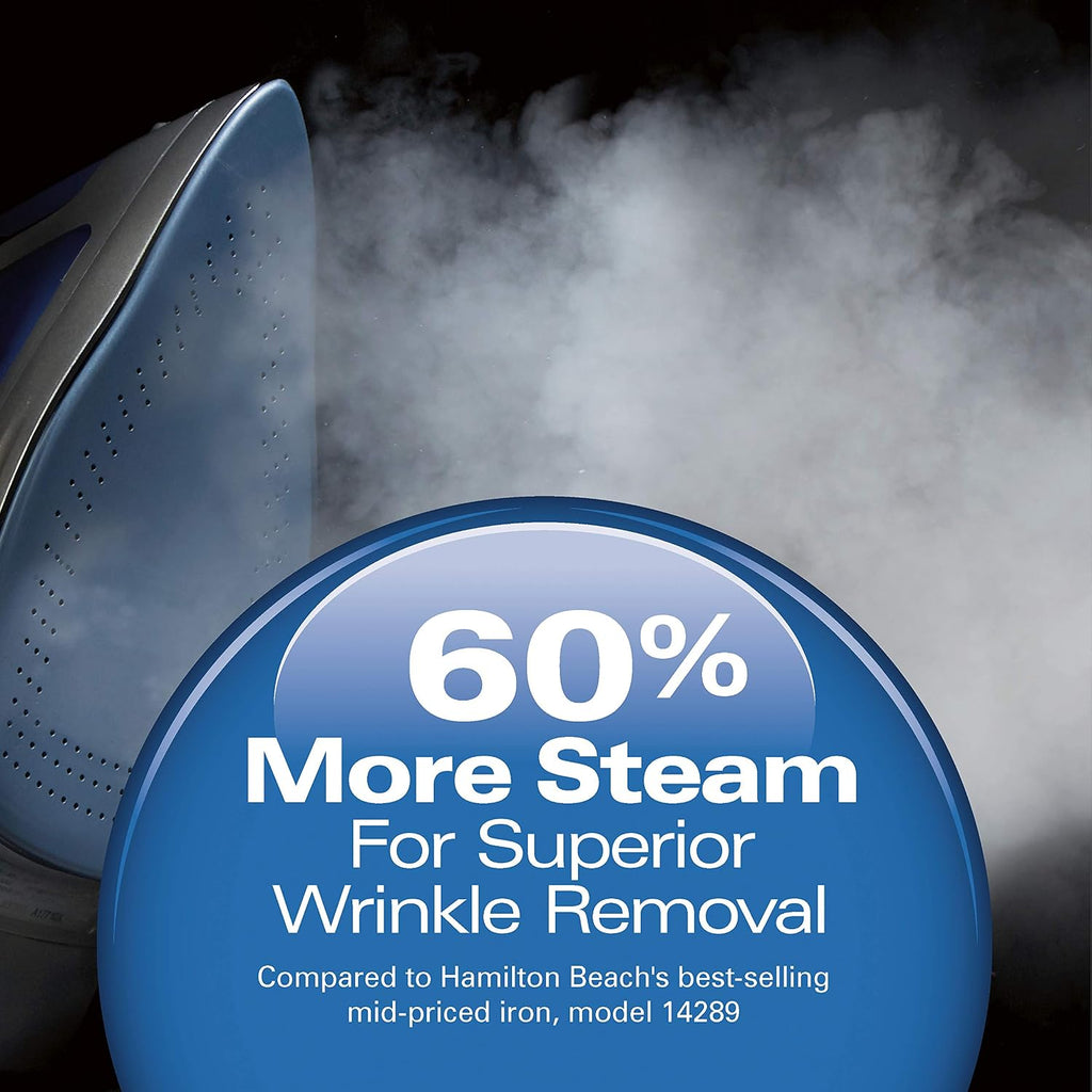 Hamilton Beach Steam Iron For Clothes With Adjustable Steam Settings