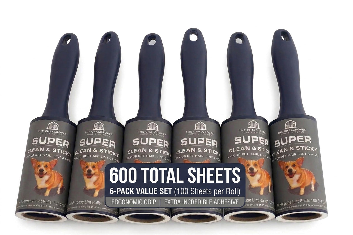 Extra Sticky Lint Roller for Pet Hair, 6 Pack 600 Sheets