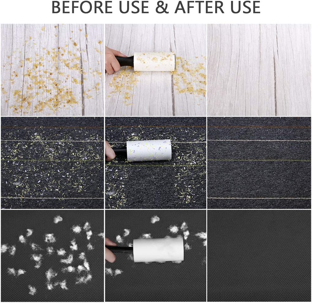 Lint Roller for Pet Hair - 480 Sheets, 4 Handles & 8 Refills, Easy-Peel Diagonal Cut, Strong Adhesive for Clothes, Furniture, Car, Dog & Cat Hair Remover