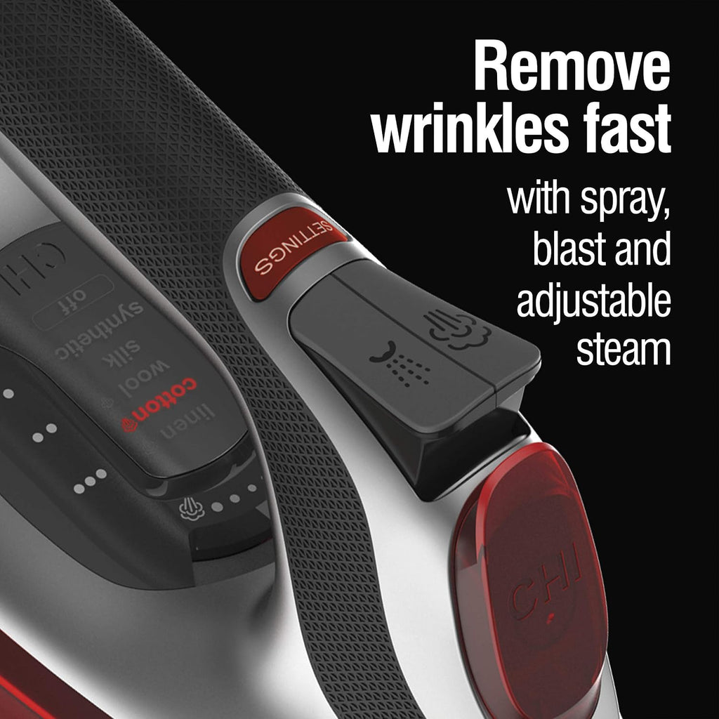 CHI Steam Iron for Clothes, 1700 Watts, XL 10" Cord
