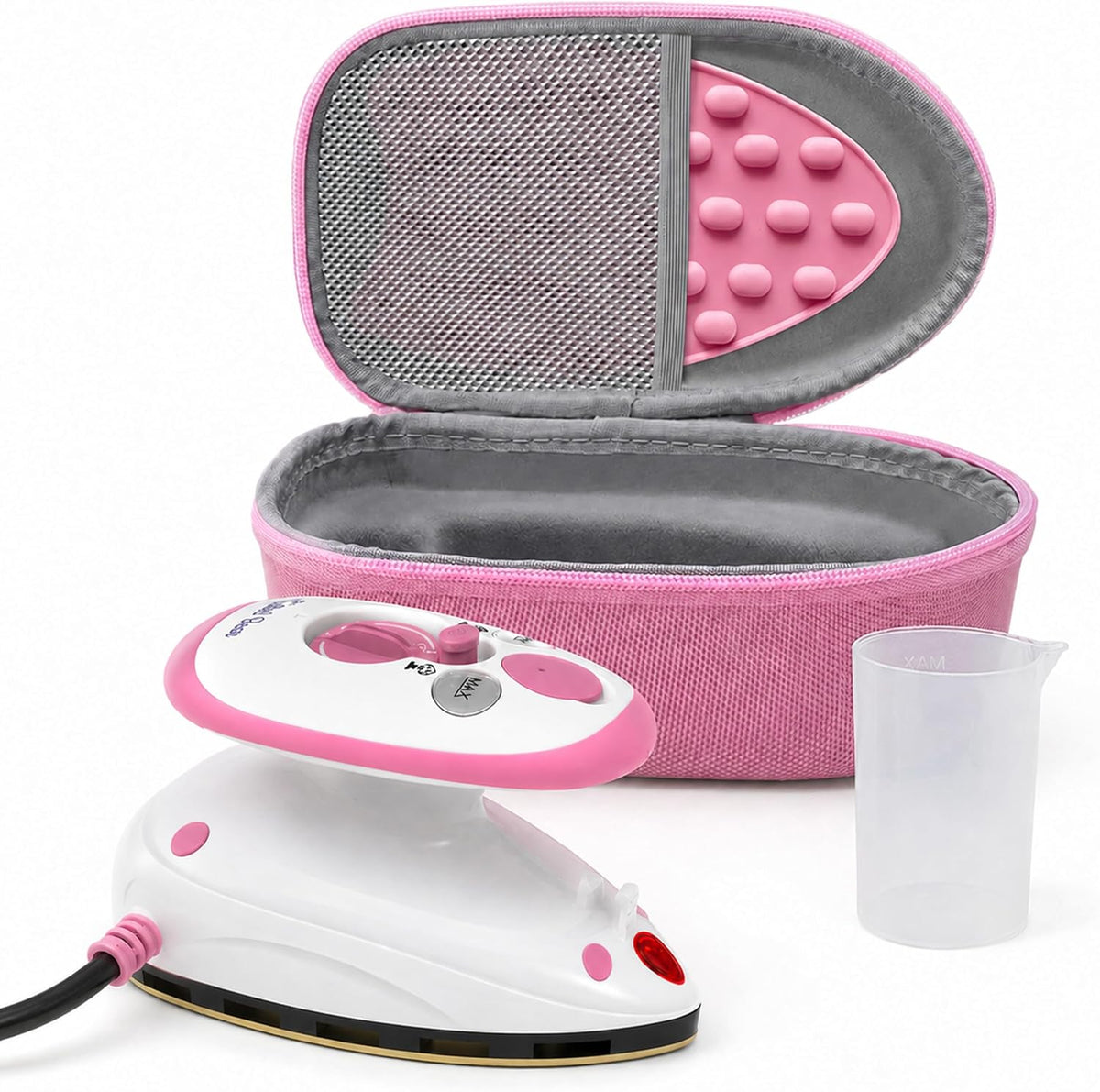 The Quilted Bear Premium Mini Steam Iron for Quilting and Travel, Pink