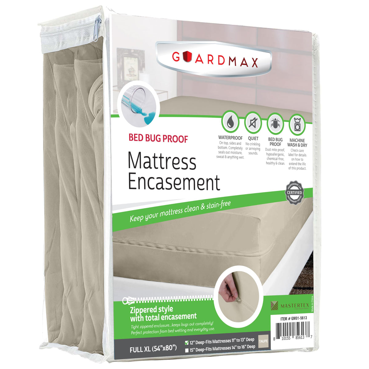 Guardmax Queen Mattress Protector Zippered, Bed Bug Mattress Cover