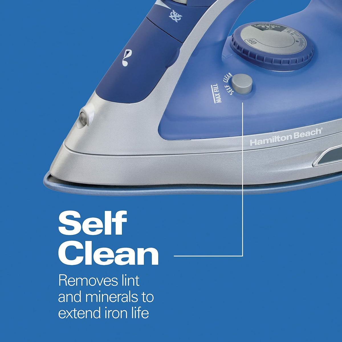 Hamilton Beach Steam Iron For Clothes With Adjustable Steam Settings