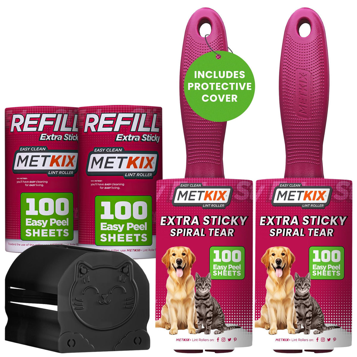 Refill for Metkix Lint Rollers 8 Pack (Total 800 Sheets)