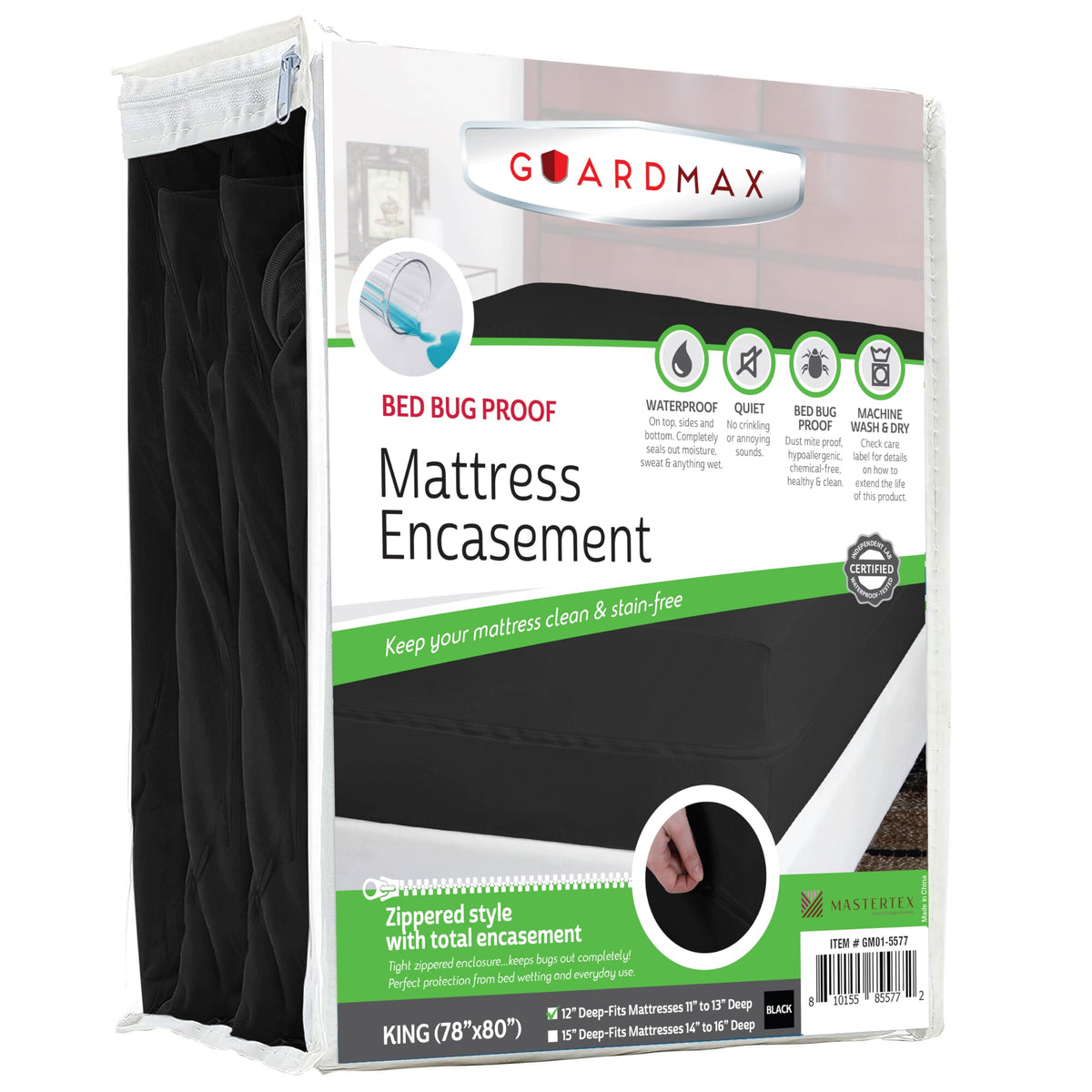 Guardmax Queen Mattress Protector Zippered, Bed Bug Mattress Cover