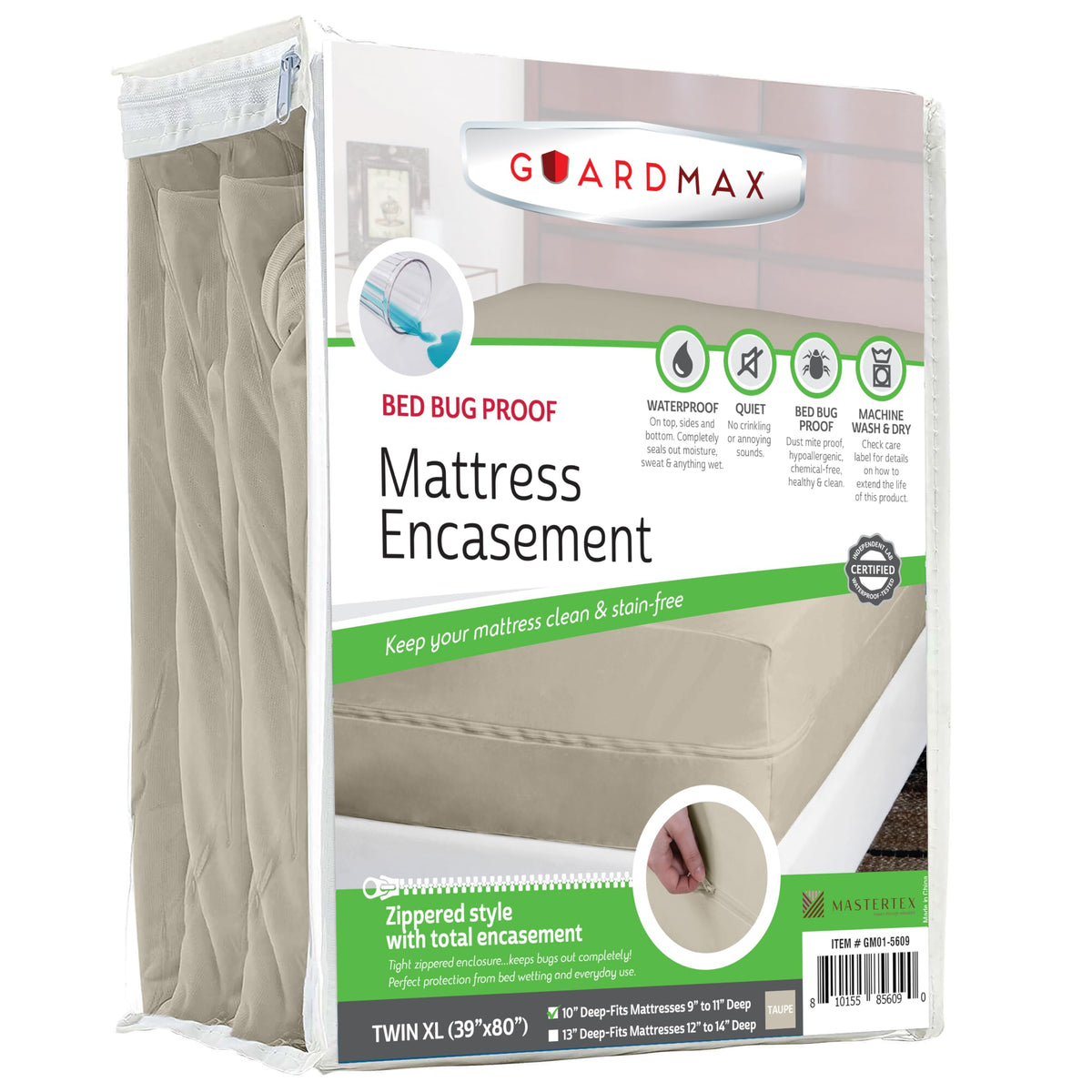 Guardmax Queen Mattress Protector Zippered, Bed Bug Mattress Cover
