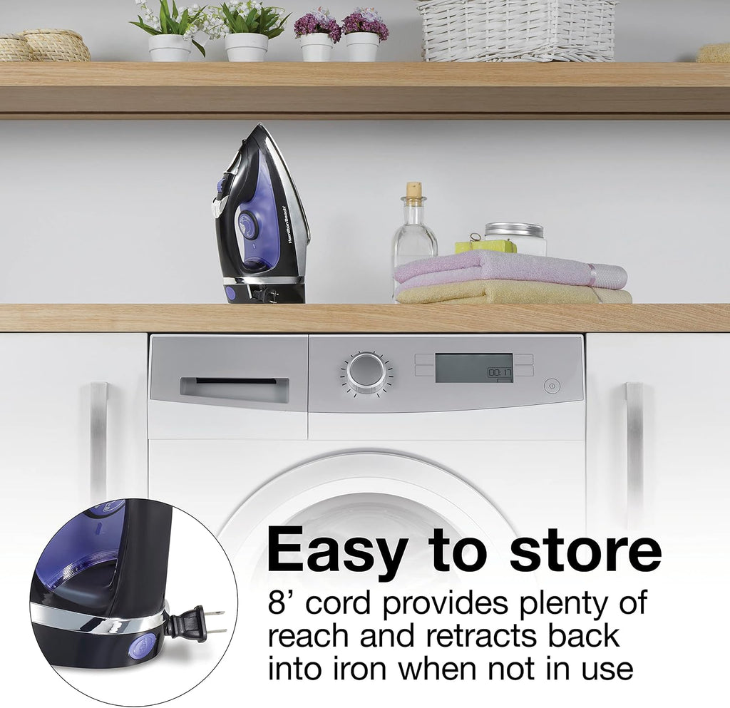 Hamilton Beach Steam Iron for Clothes With Versatile Steam Options