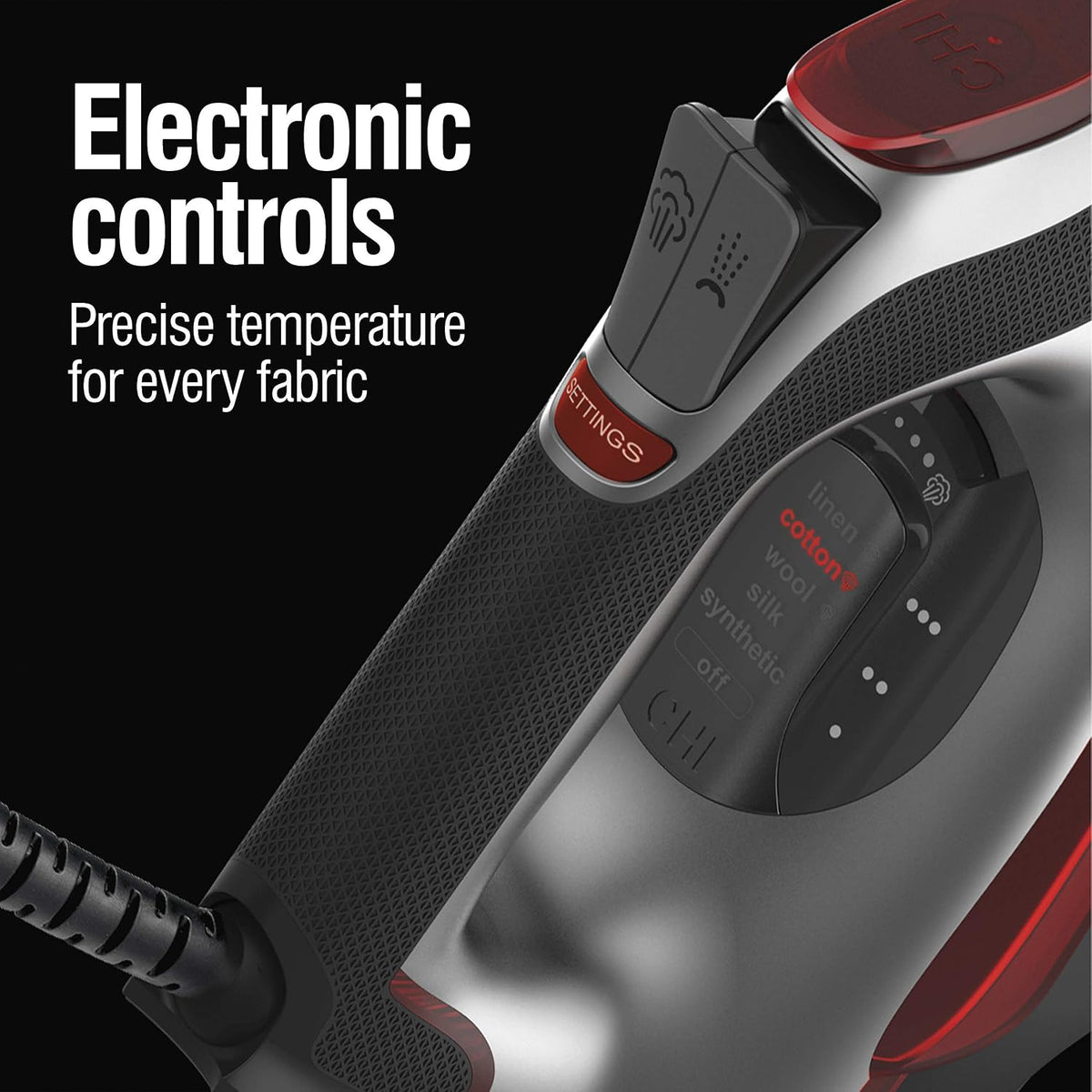 CHI Steam Iron for Clothes, 1700 Watts, XL 10" Cord