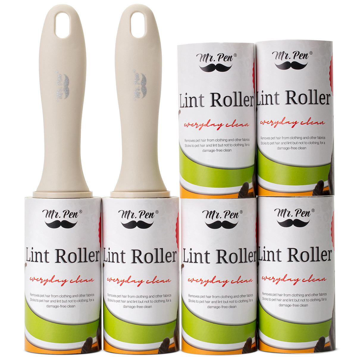 Mr. Pen- Lint Rollers, 1 Handle with 3 Refills, 270 Sheets