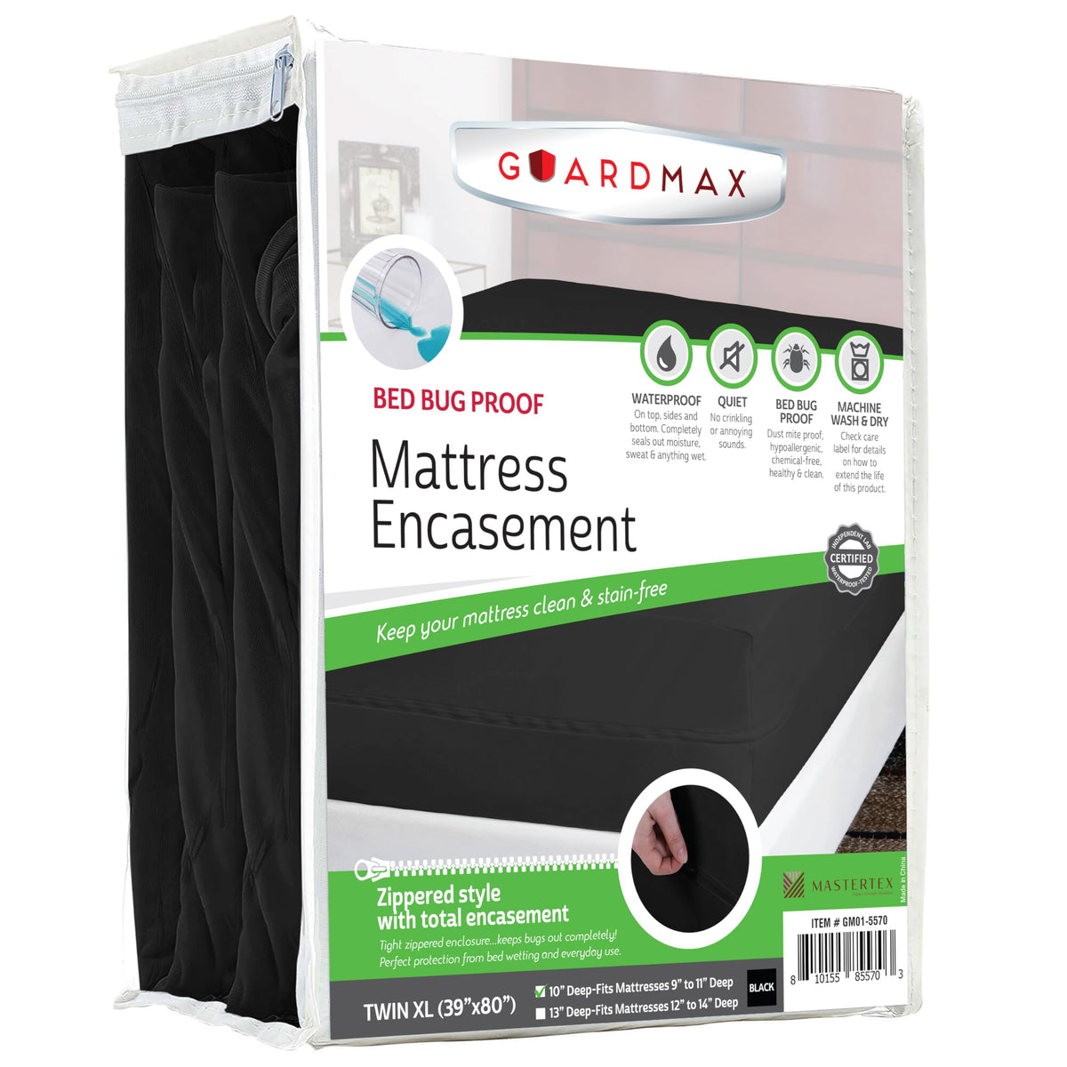 Guardmax Queen Mattress Protector Zippered, Bed Bug Mattress Cover