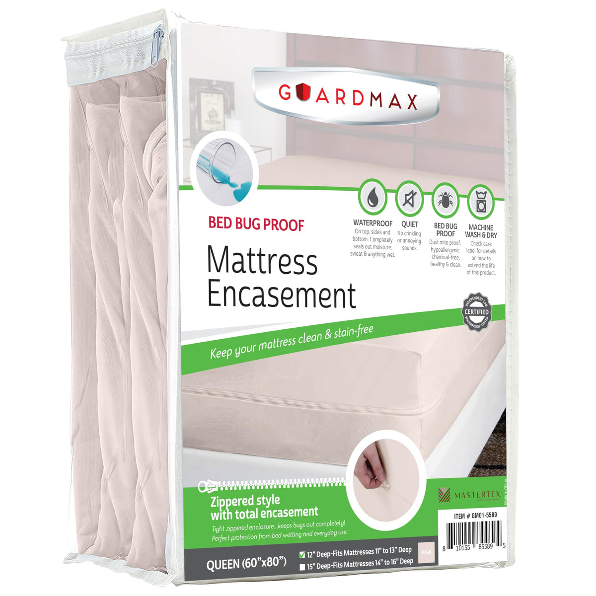 Guardmax Queen Mattress Protector Zippered, Bed Bug Mattress Cover