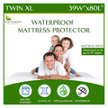 Four Seasons Essentials Twin Extra Long (XL) Size Waterproof Mattress Protector - Cooling Viscose derived from Bamboo Fitted Sheet Mattress Cover - Quilted Jacquard Pad Protects from Dust Allergens