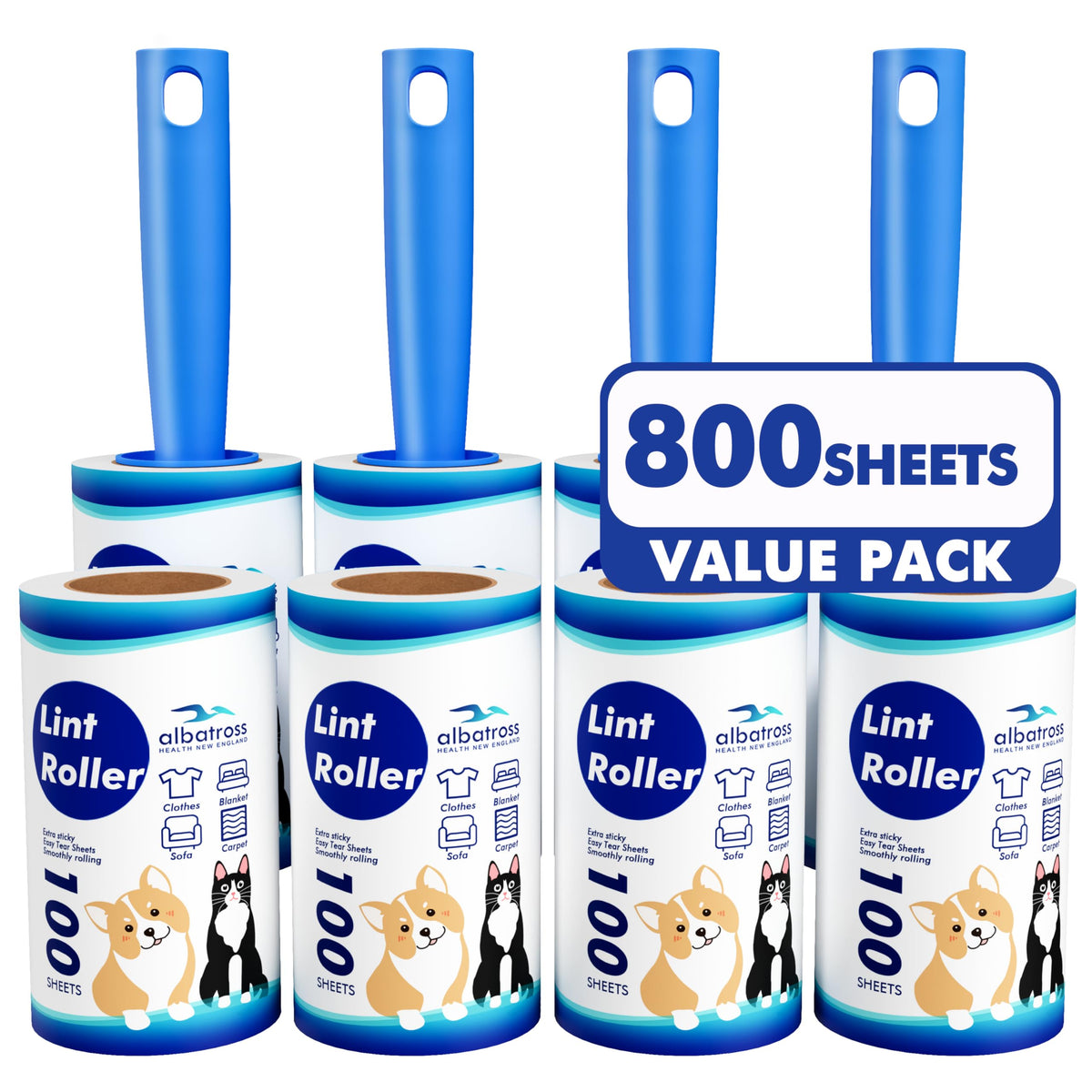 Large Lint Roller for Furniture, 9.45'' Rollers for Floor, 360 Sheets