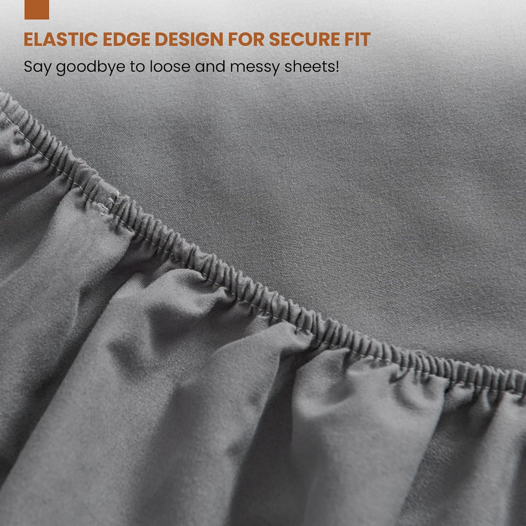 Queen Sheet for Air Mattress, 18'' Deep Soft Air Mattress Sheets- Inflatable Without Removal, Breathable Air Bed Mattress Cover Topper Protector, Fitted Sheet Full with Elastic Loop Hem, Gray
