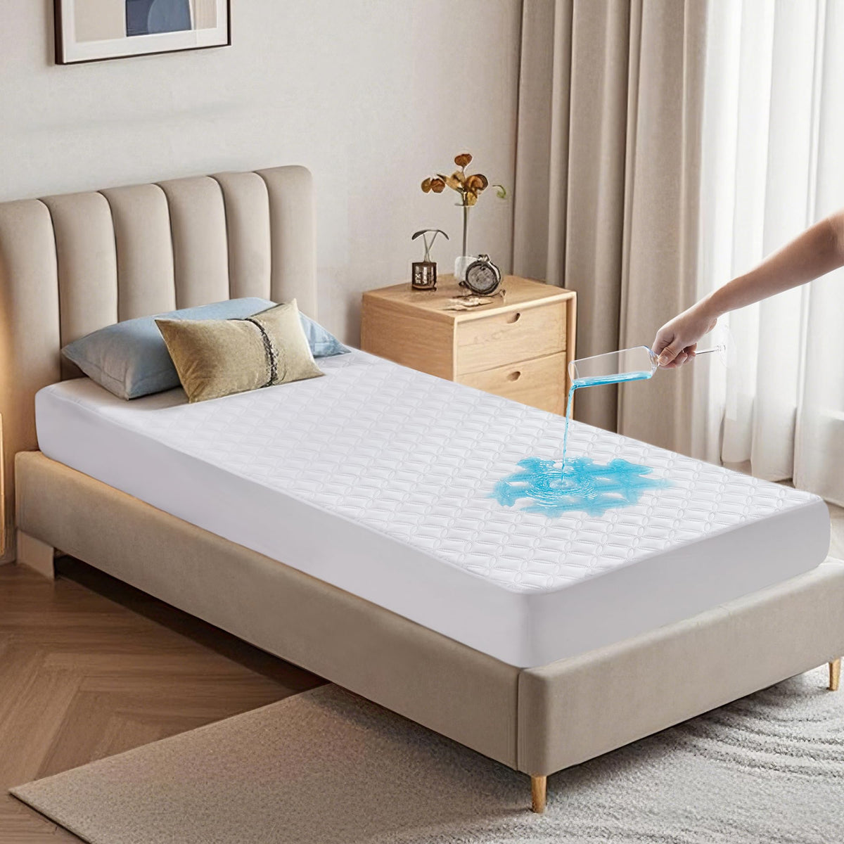 BEDLORE Waterproof Queen Size Mattress Protector, Deep Pocket Fit, Washable