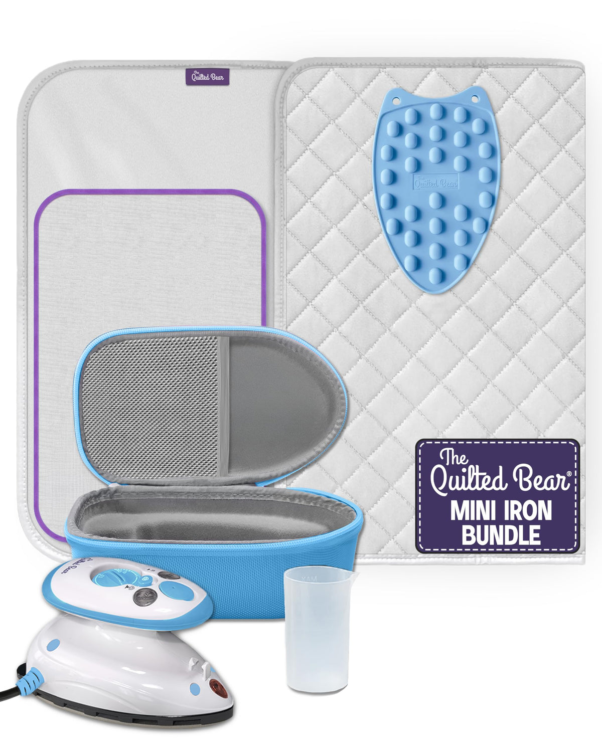 The Quilted Bear Premium Mini Steam Iron for Quilting and Travel, Pink