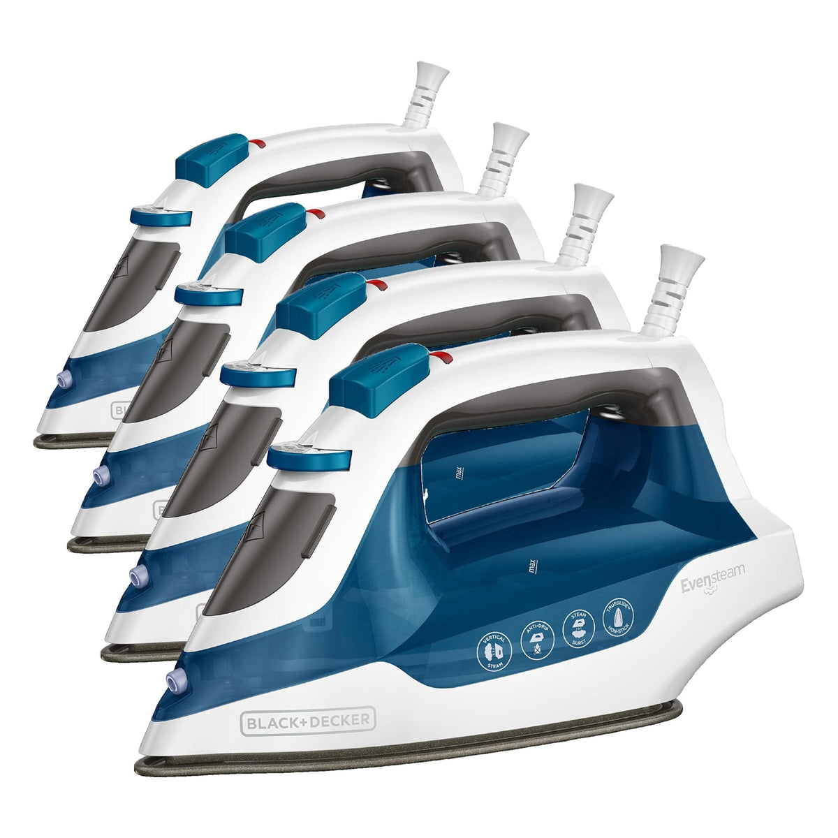 BLACK+DECKER Easy Steam Iron for Clothes with SmartSteam Technology