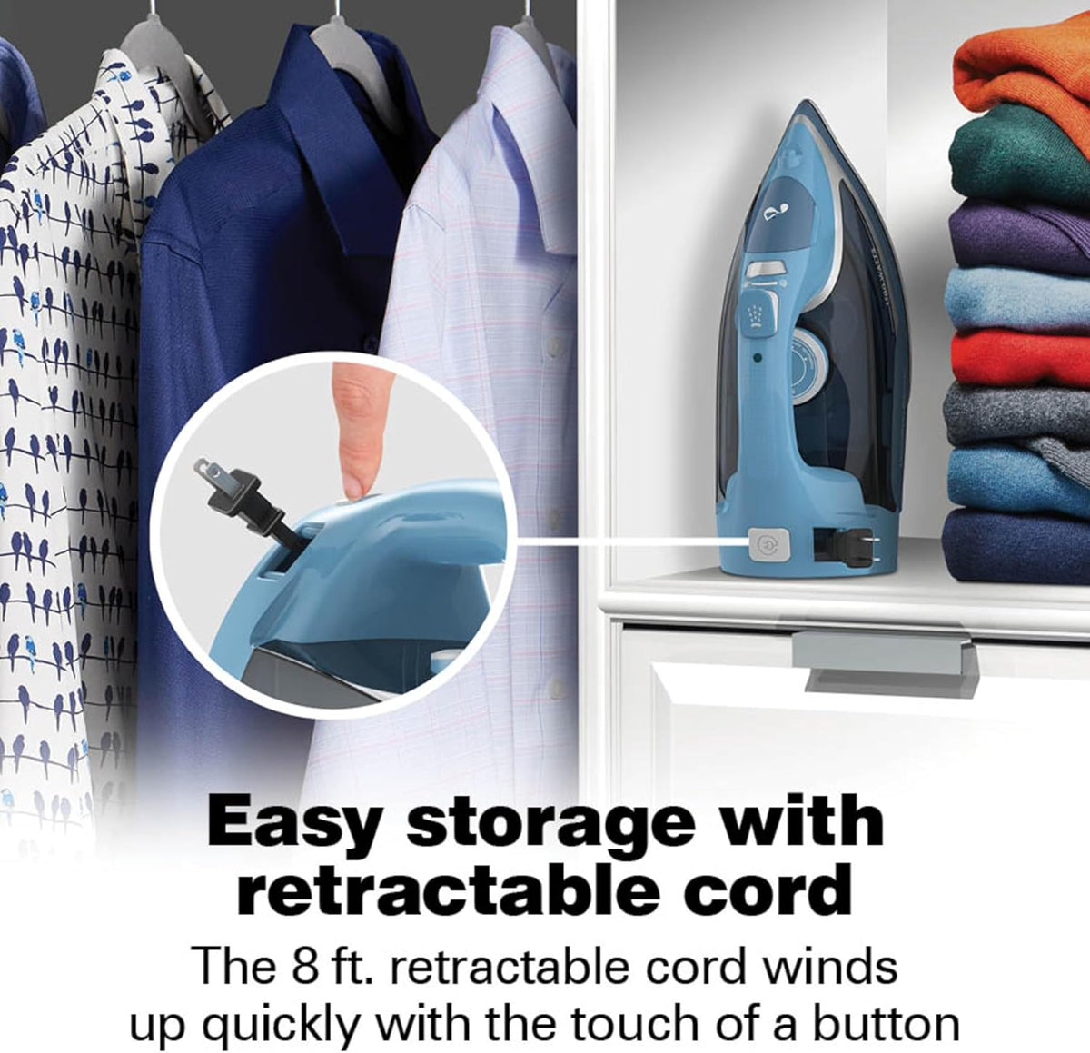 Hamilton Beach Steam Iron for Clothes & Garment Steamer For Clothes