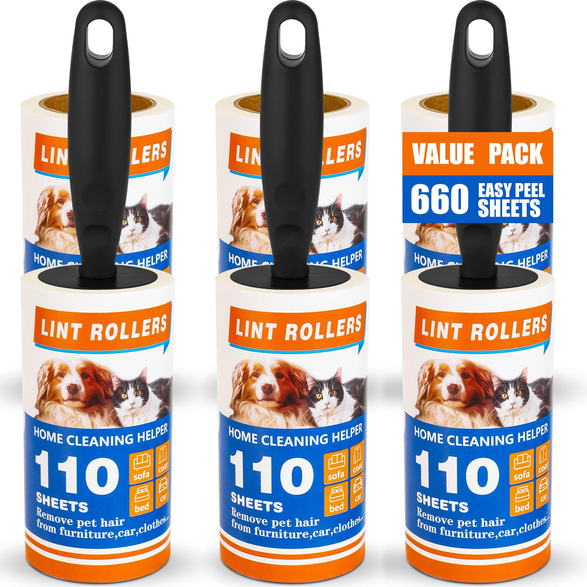 Extra Sticky Lint Roller for Pet Hair,220 Sheets,1 Handle