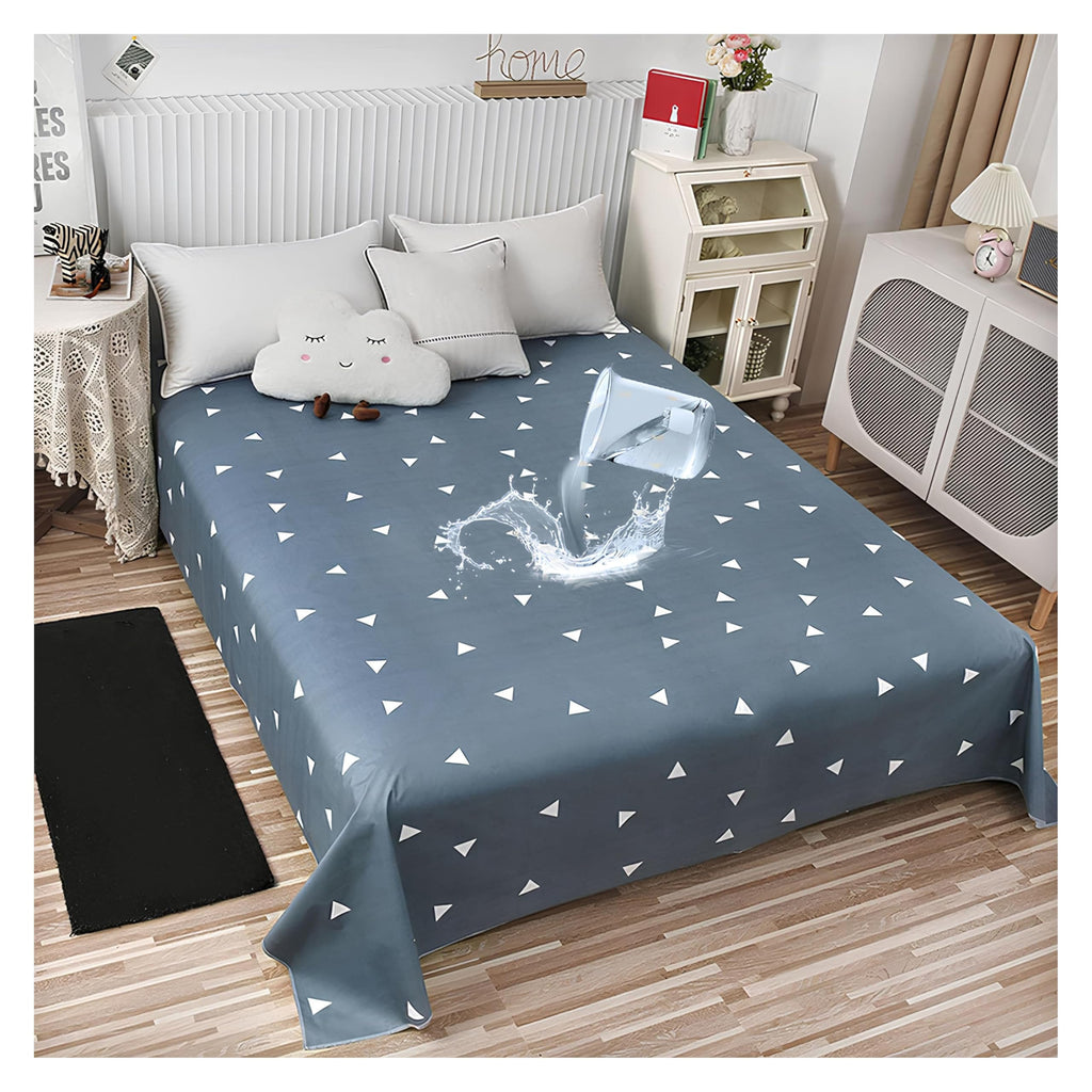 SIELUNO Waterproof Bed Sheet Flat Sheets Lightweight, Mattress Protector Sheet Bed Cover, Furniture Protector Covers for Queen Size Bed-H-230x300cm(90x118in)