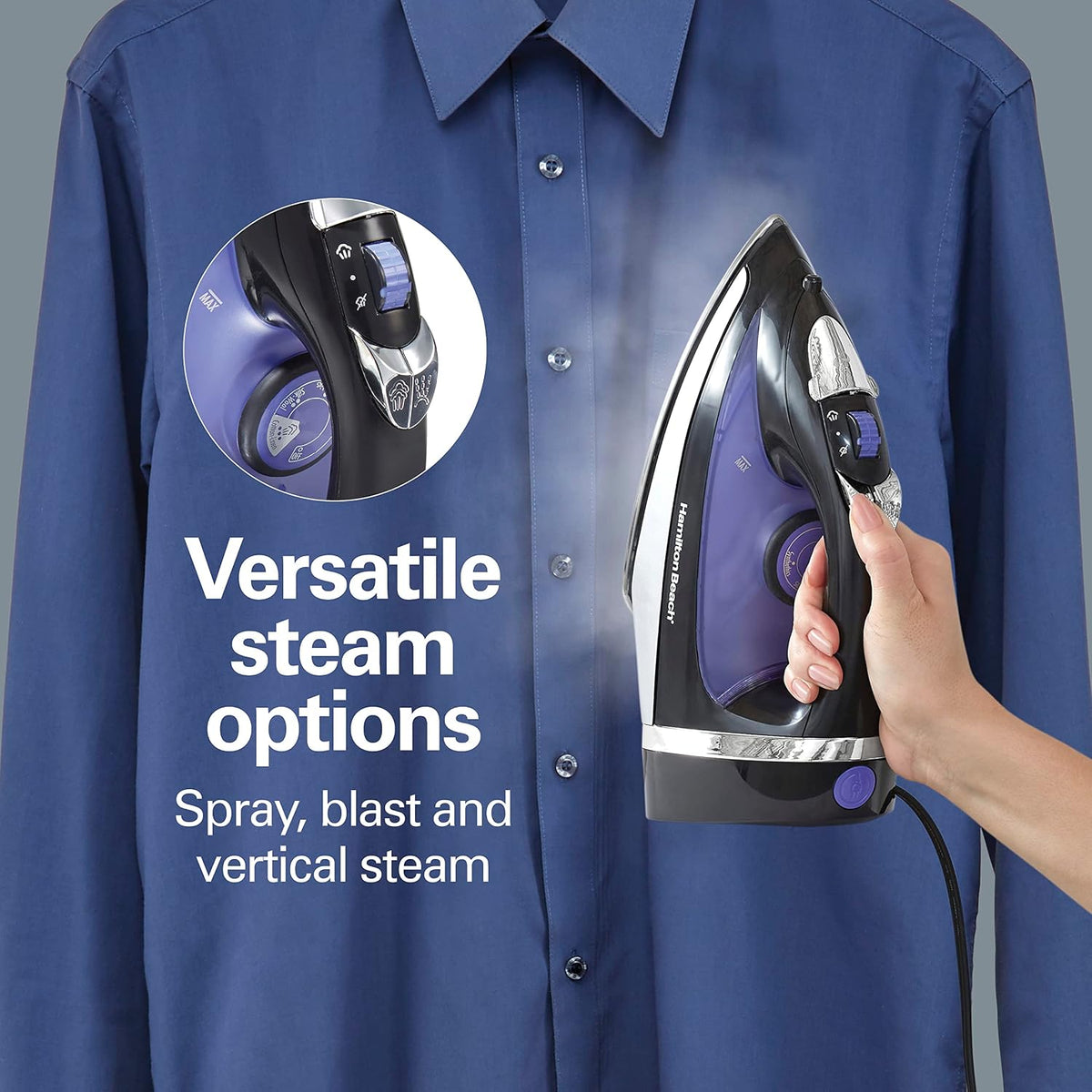 Hamilton Beach Steam Iron for Clothes With Versatile Steam Options