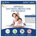 Queen Mattress Protector Bedbug Waterproof Zippered Cover - Deep Pocket Fits up to 20" Depth - Hypoallergenic Premium Quality Encasement Protects Against Dust