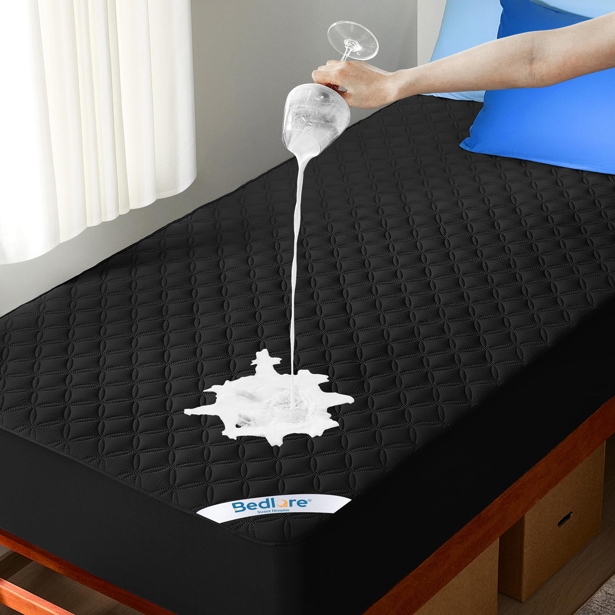 BEDLORE Waterproof Queen Size Mattress Protector, Deep Pocket Fit, Washable