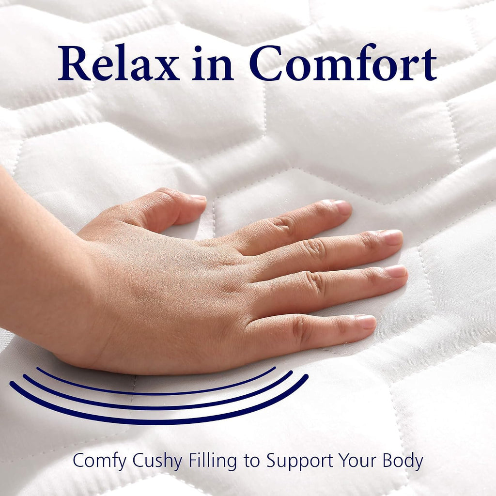 The Grand Hotel Collection Twin Size Hybrid Mattress Protector & Pad - Soft and Comfortable Bed Sheet Cover that Restores the Beauty of Your Mattress, While Protecting from Stains, Dust, and Dirt.