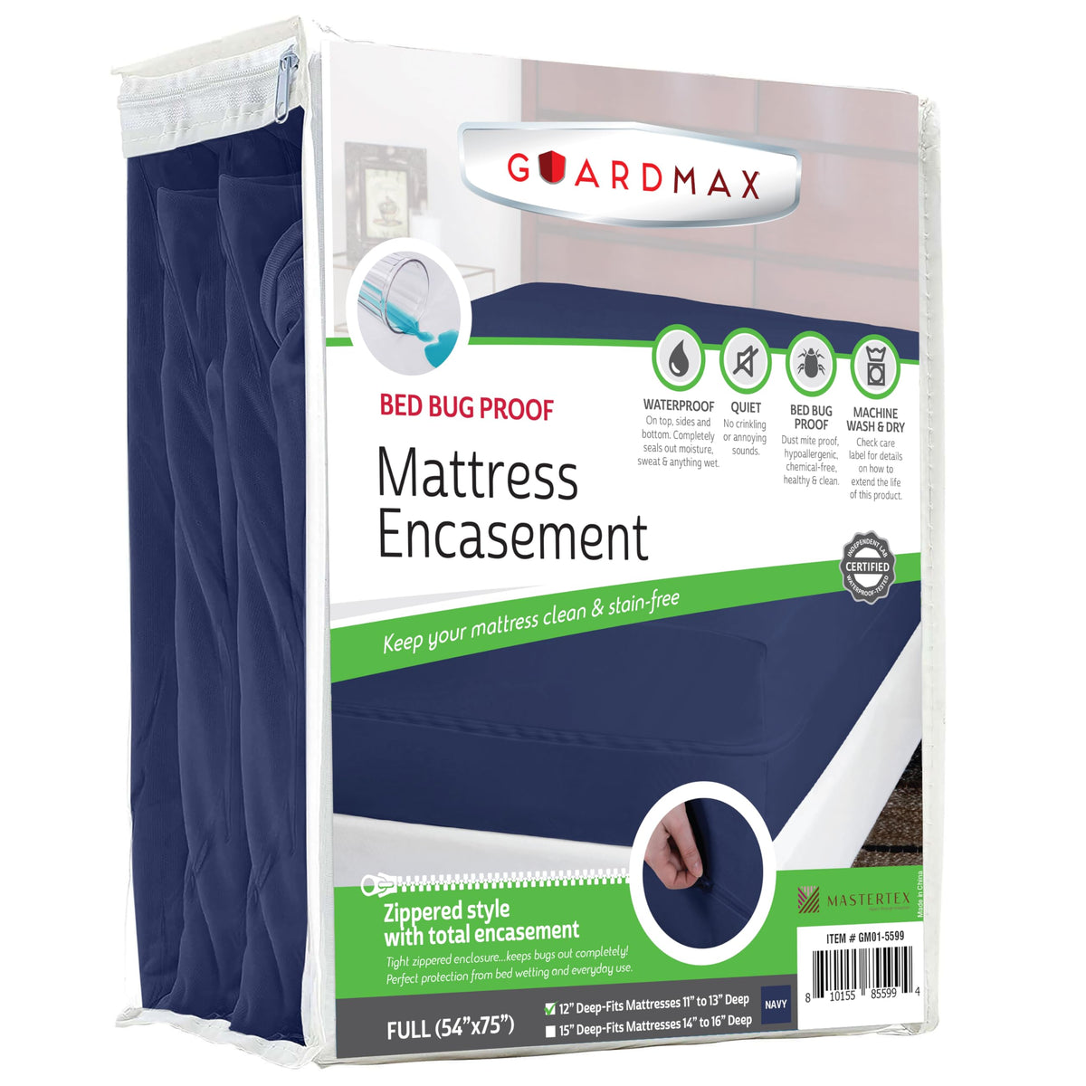 Guardmax Queen Mattress Protector Zippered, Bed Bug Mattress Cover