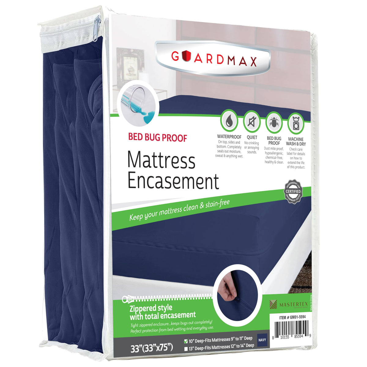 Guardmax Queen Mattress Protector Zippered, Bed Bug Mattress Cover