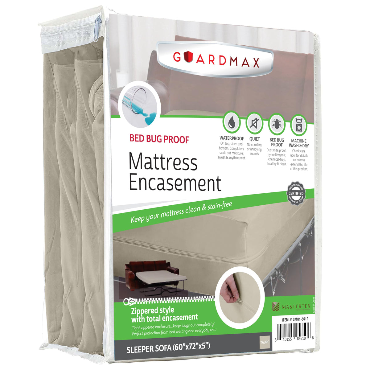Guardmax Queen Mattress Protector Zippered, Bed Bug Mattress Cover