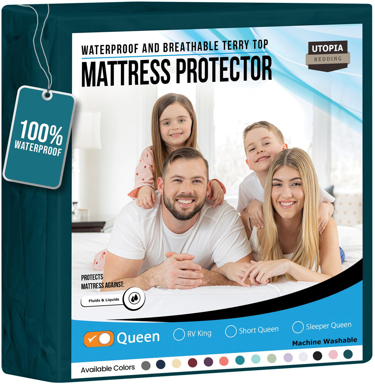 Waterproof Queen Size Mattress Protector fits Upto 17" Deep Pocket