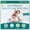 Four Seasons Essentials RV Bunk Size Waterproof Mattress Protector - Cooling Viscose derived from Bamboo Fitted Sheet Mattress Cover - Quilted Jacquard Pad Protects from Dust Allergens