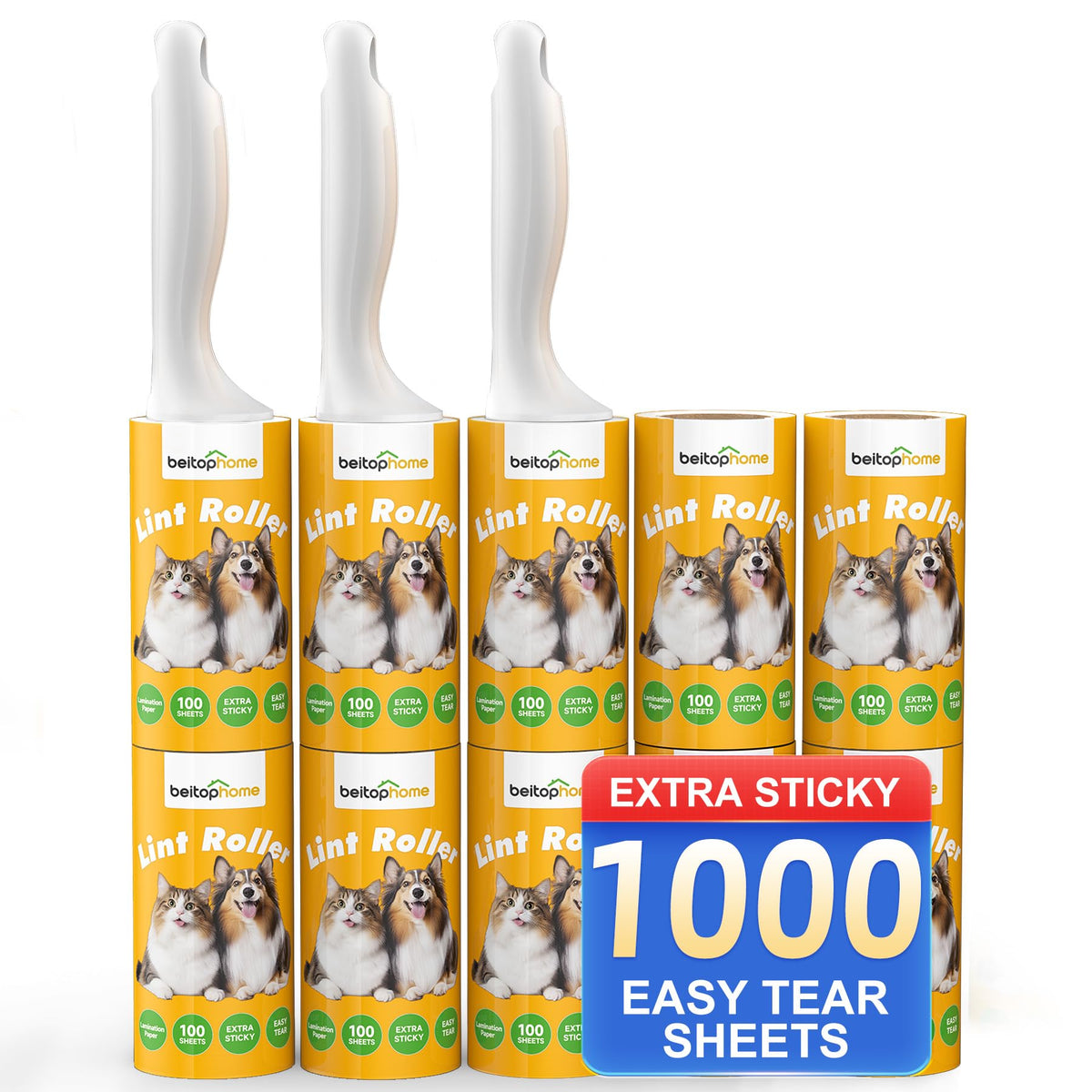 600 Sheets Extra Sticky Lint Roller for Pet Hair