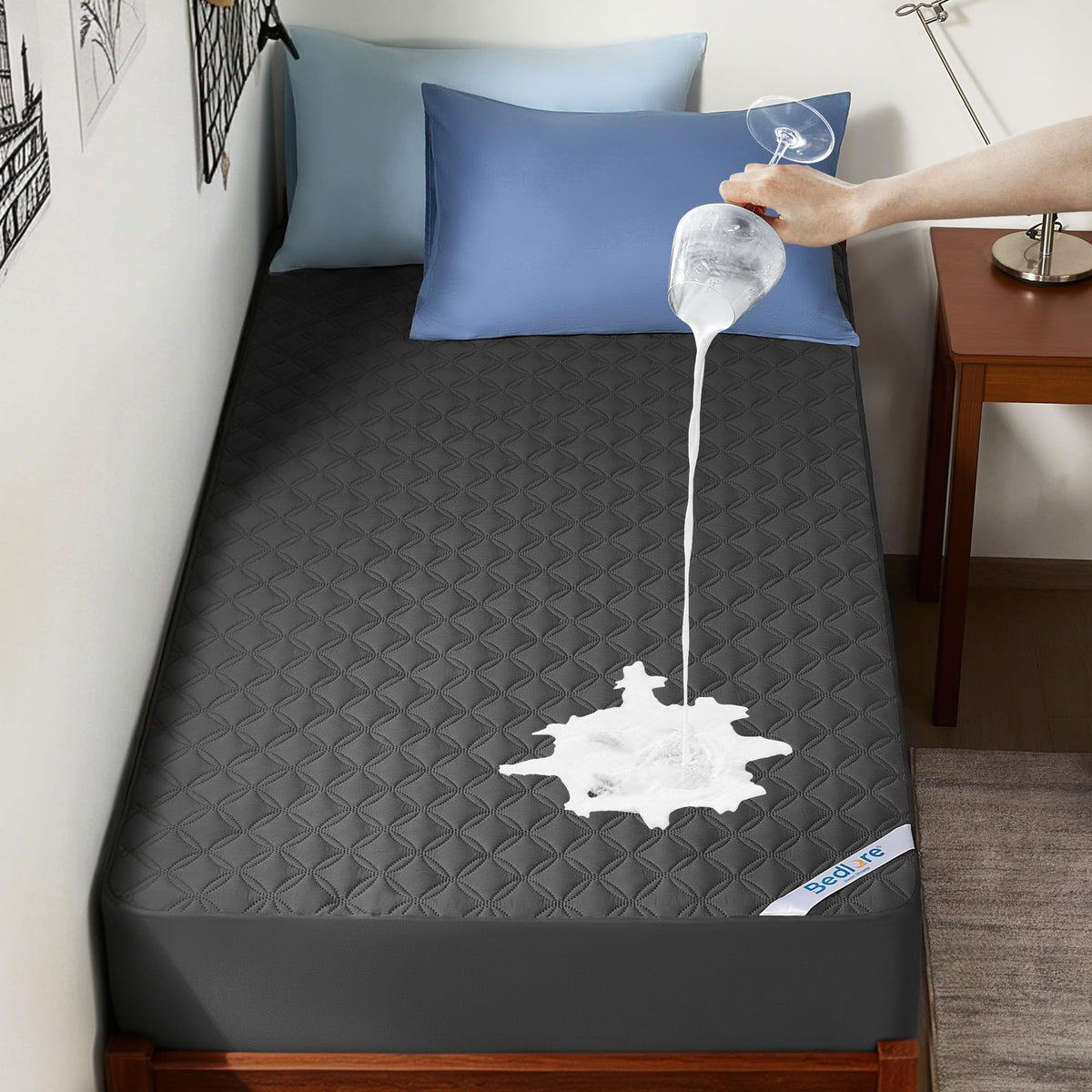 BEDLORE Waterproof Queen Size Mattress Protector, Deep Pocket Fit, Washable