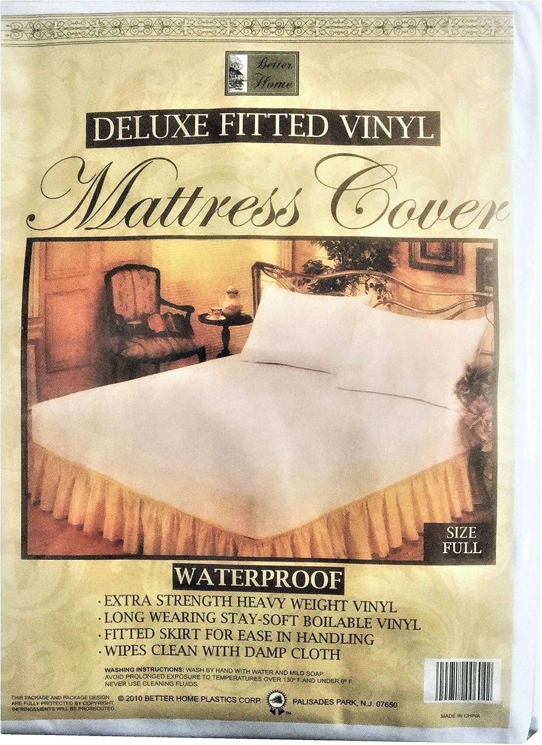 Better Home Fitted Mattress Protector Heavy-Duty Hypoallergenic Vinyl Cover, King