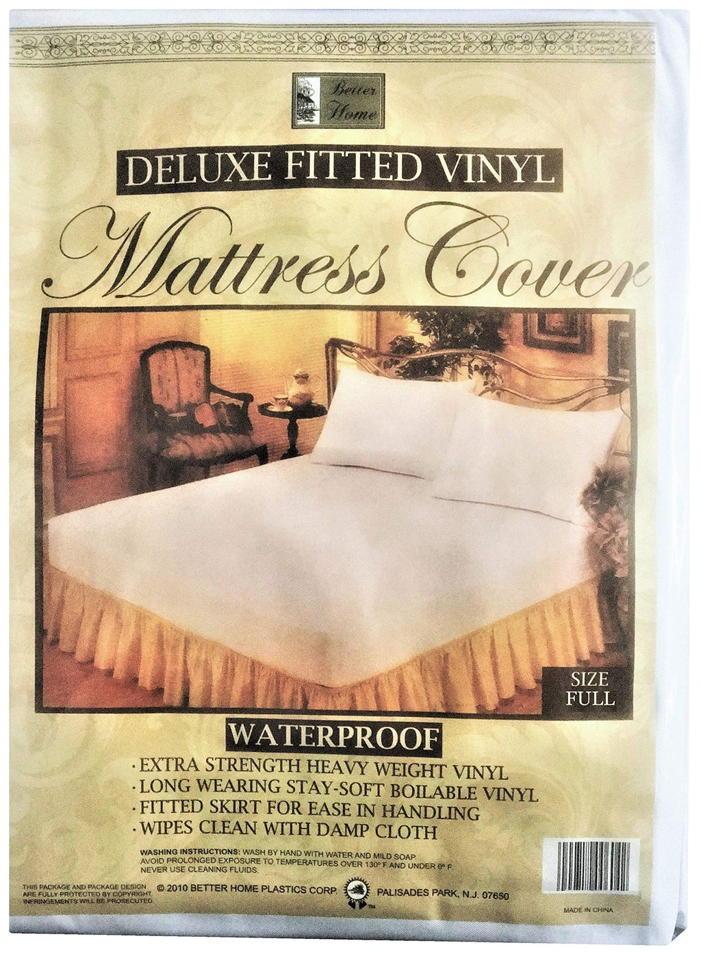 Better Home Fitted Mattress Protector Heavy-Duty Hypoallergenic Vinyl Cover, King