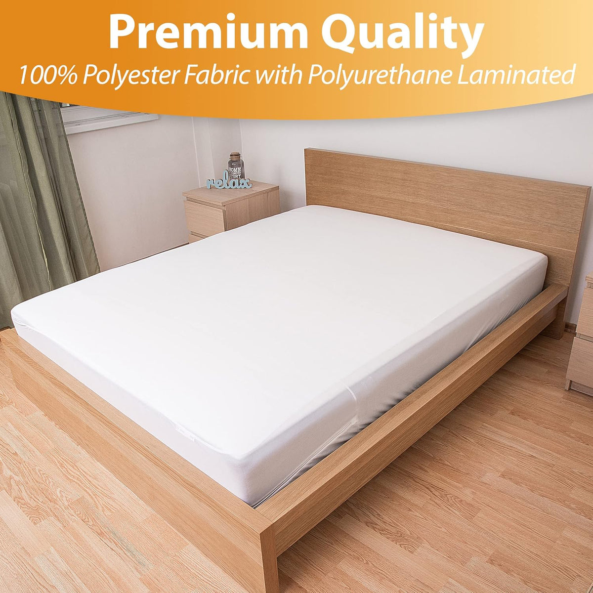 Waterproof Mattress Protector Queen Size - 6-Sided Zippered Mattress Encasement, Breathable Fabric Cover, Machine Washable, Fits Queen Mattress 60 x 80 Inches, Up to 16" Deep