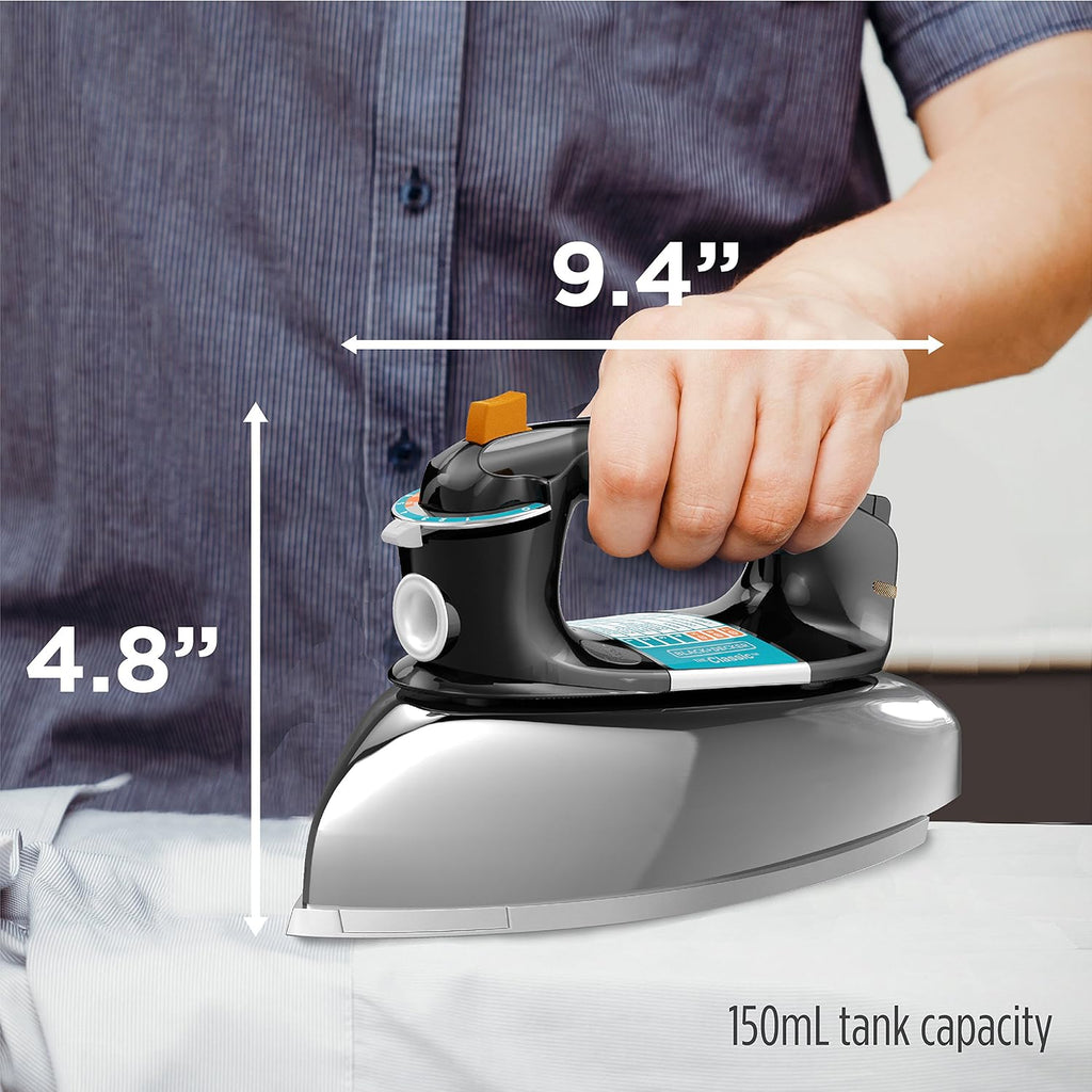 BLACK+DECKER Classic Steam Iron with Aluminum Soleplate