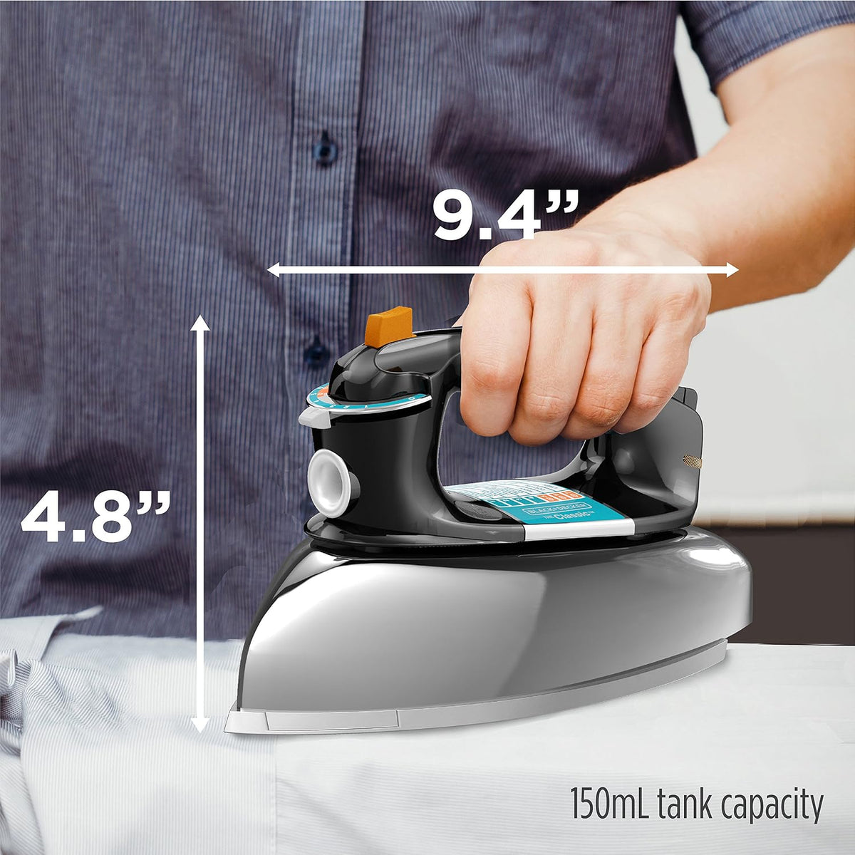 BLACK+DECKER Classic Steam Iron with Aluminum Soleplate