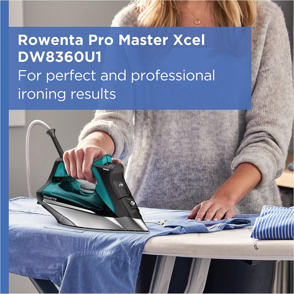 Rowenta Pro Master Stainless Steel Soleplate Steam Iron for Clothes, Anti-Drip Protection, 210 g/min, 400 Microsteam Holes, 1775 Watts Iron Steamer for Clothes, Powerful Steam DW8360