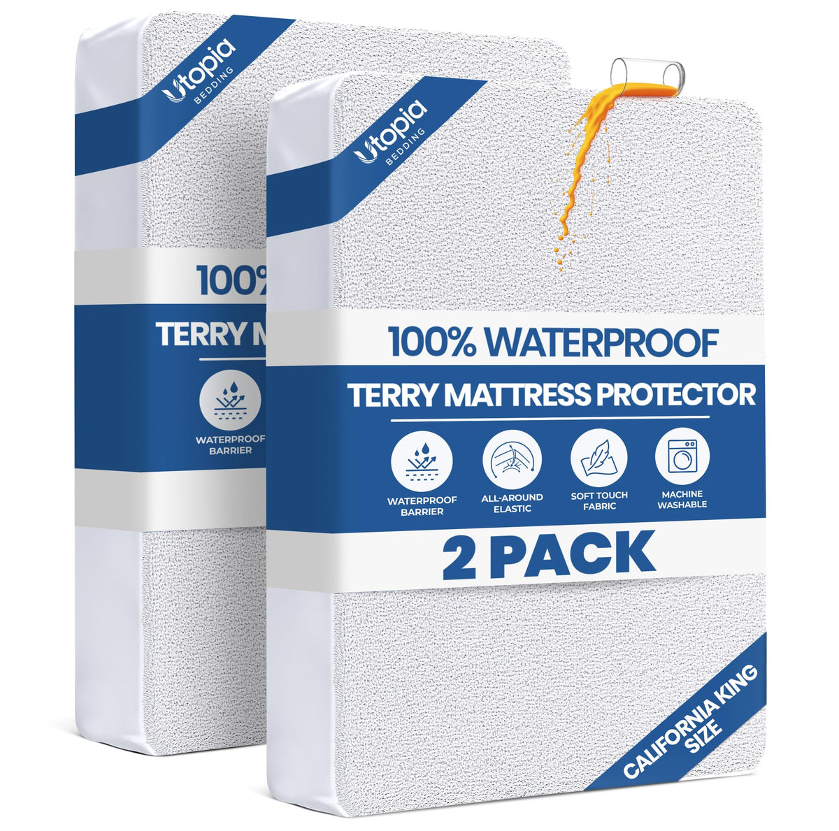 Waterproof Queen Size Mattress Protector fits Upto 17" Deep Pocket