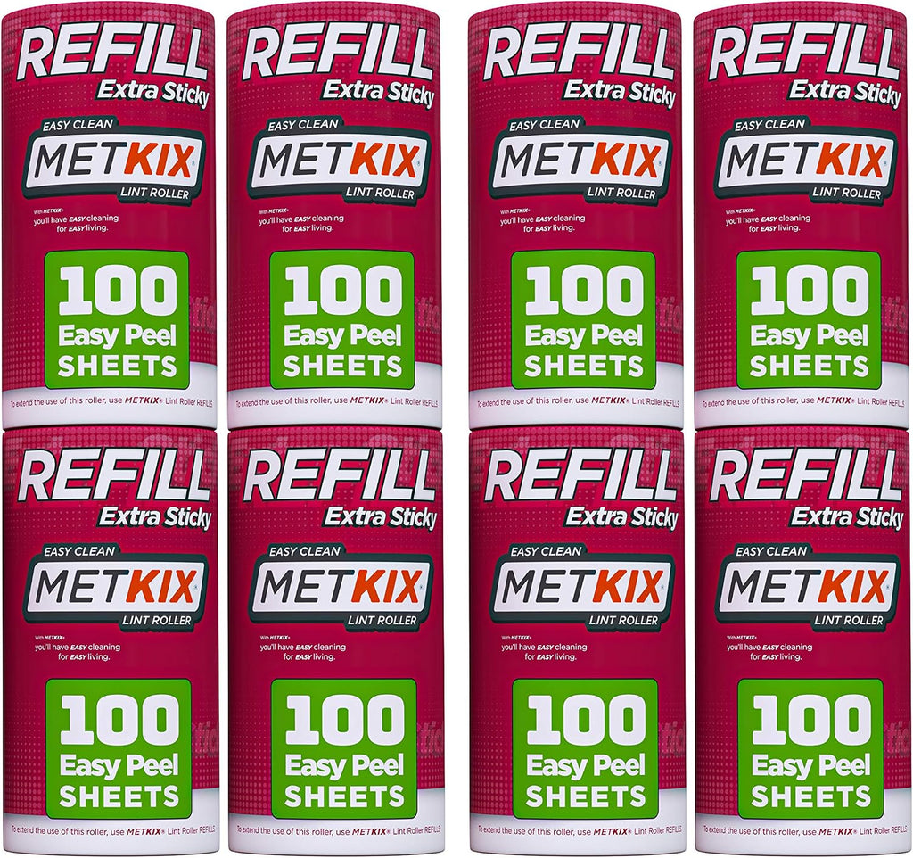 Refill for Metkix Lint Rollers 8 Pack (Total 800 Sheets)