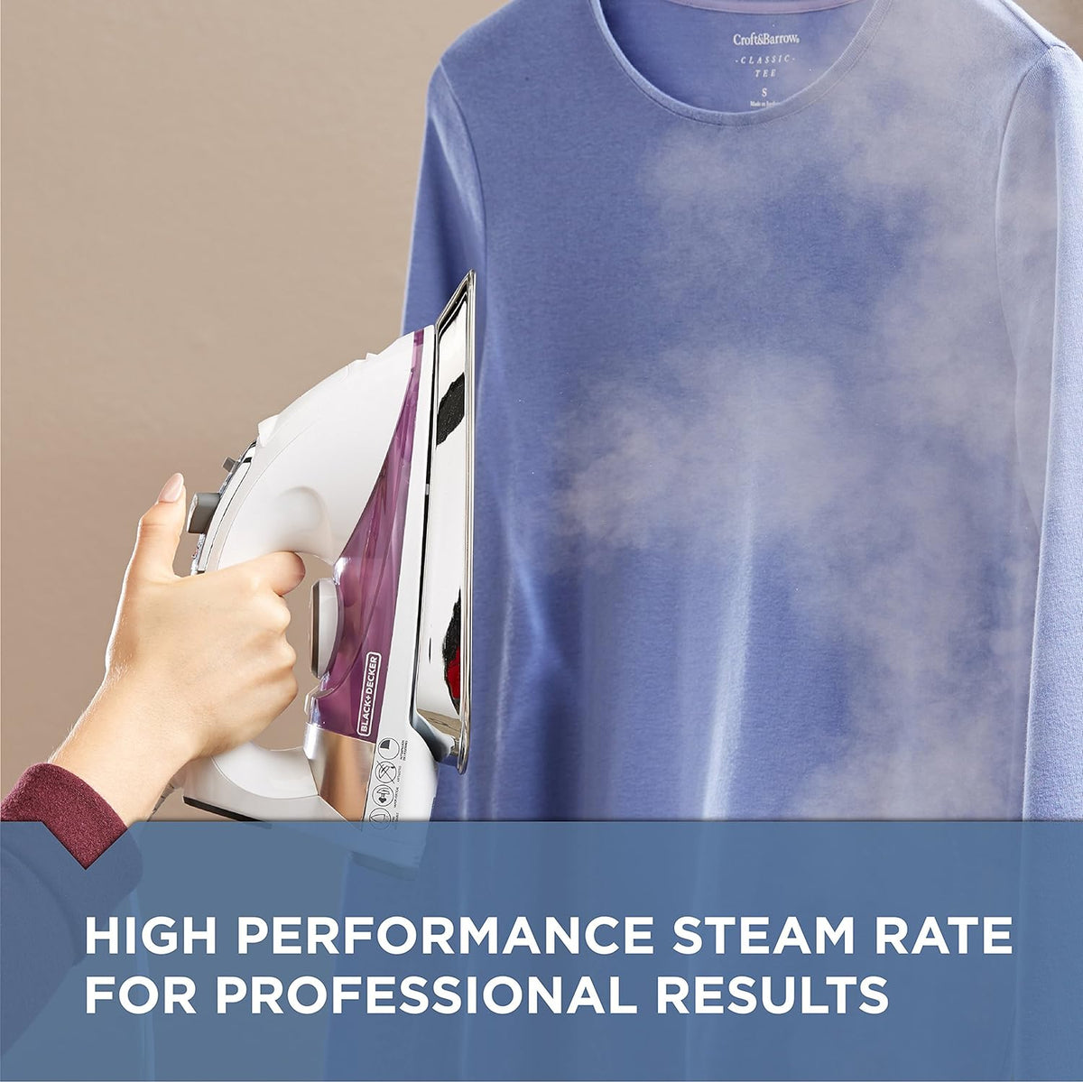 BLACK+DECKER Professional Steam Iron with Stainless Soleplate